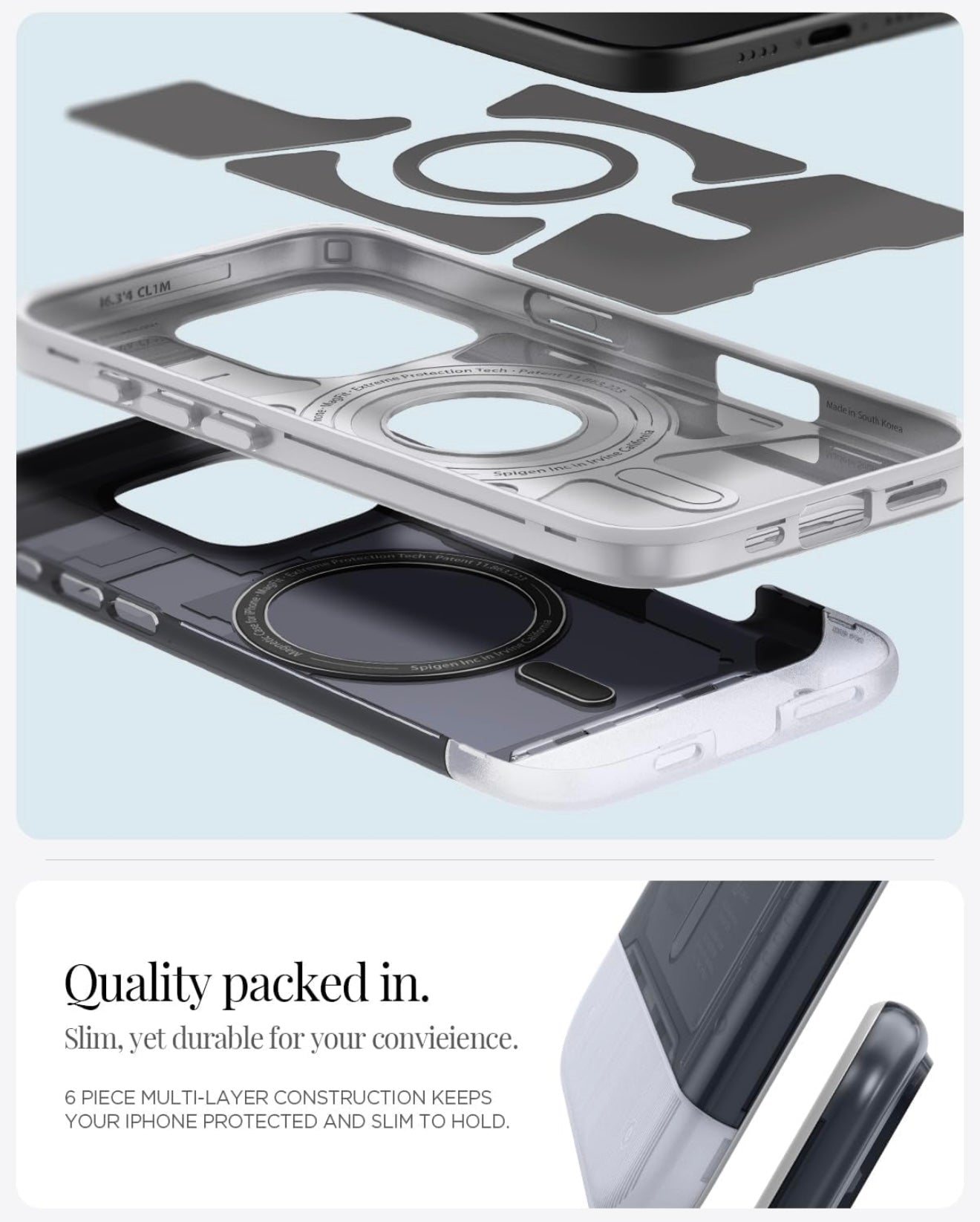 Spigen Cover per iPhone 16 Pro/Pro max, Classic C1 MagFit, Compatibile con MagSafe